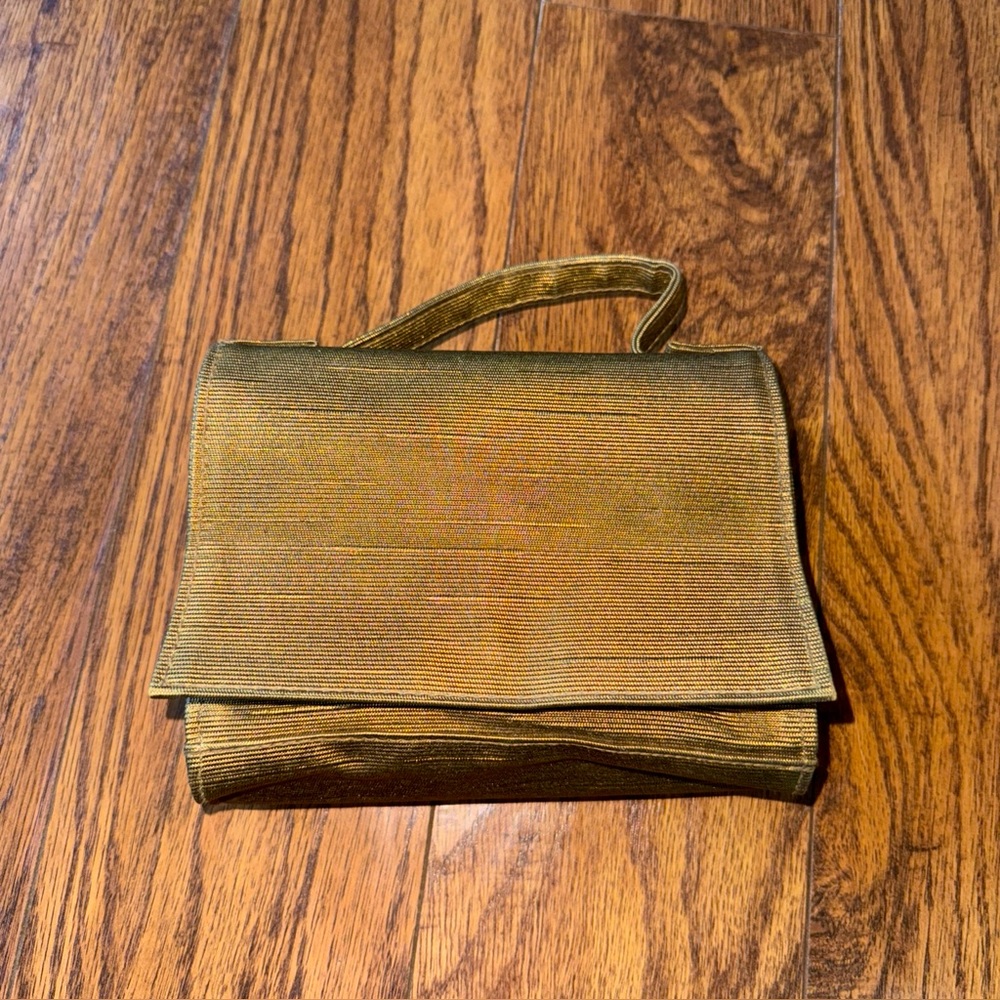 Lancôme Evening Hand Bag Brass Vintage Gold Purse Make Up Case Y2K 90s 80s Purse
